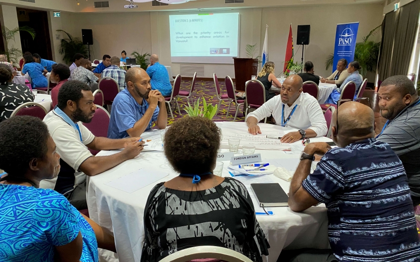 Participants at the Vanuatu aviation industry workshop discussed building a stronger and safer aviation industry. Credit: PASO.aero