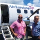 Air Rarotonga pilot James Herman with PASO’s flight examiner Inspector Graeme Young